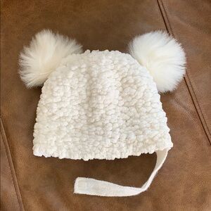 Cozy White Pom-Pom Kids Hat